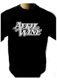 APRIL WINE LOGO BLACK NEW T SHIRT FRUIT OF THE LOOM print by DTG