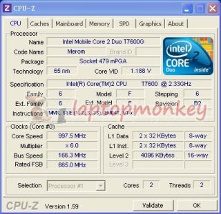 33GHz SL9U5 mobile CPU processor   945 chipset laptop monkey