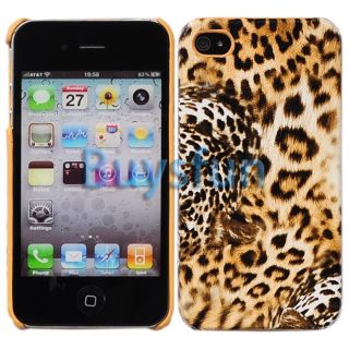 Brown Fierce Tiger Print Hard Case Cover Skin for Apple iPhone 4 4G 4S