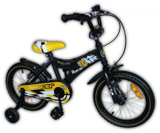 Resul Kinderfahrrad Fahrrad 16 Zoll BMX mit Stützräder , Schwarz