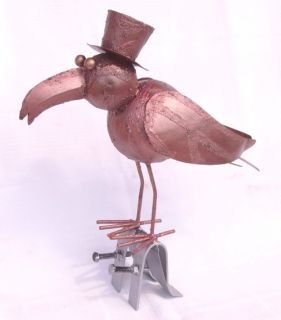 Vogel aus Metall Dachschmuck für die Dachrinne 28cm CU