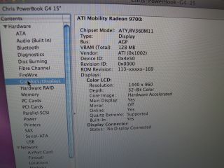Apple Powerbook G4 15 Aluminium 1.67GHz, 32GB ssd, 1,5G RAM, Model