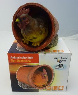 Solarlampe Gartenfigur Tier im Topf Solarleuchte Solar Beleuchtung