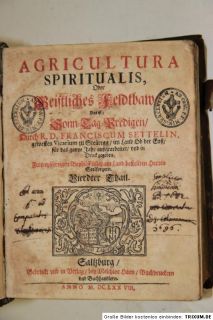 Agricultura Spiritualis, Predigten, Franciscum Settelin,Titelv