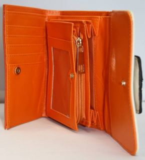 Damen Portmonai Portemonnaie Handtasche Geldbörse Tasche Blau Orange