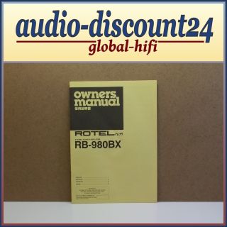 ROTEL RB 980BX * Power Amplifier * BEDIENUNGSANLEITUNG (internL3