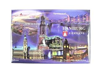 HAMBURG Highlights Germany Foto Magnet,Deutschland Souvenir,8 cm,NEU