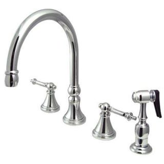Elements of Design ES2791TLBS 8 Deck Mount Kitchen Faucet with Brass