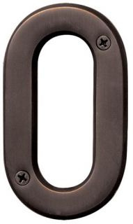Hy Ko BR 420WB/0 4 Brass House Number 0, Oil Rubbed Bronze