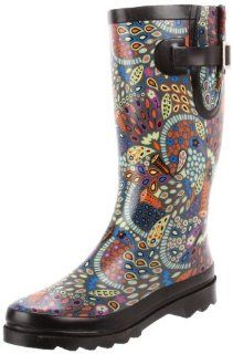  Western Chief Womens Boho Floral Boot,Gray/Multi,6 M US Shoes