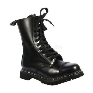  Goth Boots Rocky10 Steel Toe Leather 10 Eye Goth Boots Shoes