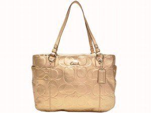 Coach Signature Embossed Large Gallery Bag Purse Tote