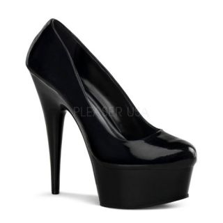 com 5 3/4 inch Stiletto Heel Platform Pump Black Patent /Black Shoes