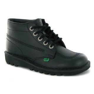 Kickers Kick Hi W Core Black Leather Womens Boots Shoes