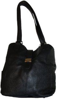 Womens Tignanello Leather Purse Handbag On My Tab Tote Black Shoes