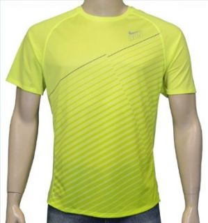 Nike Mens Running Dri Fit Shirt Neon Yellow XL Sports