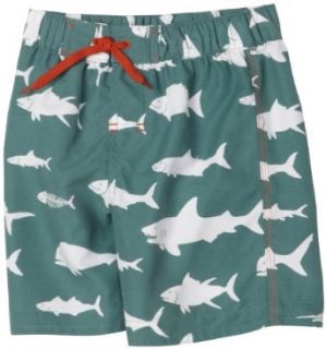 Hatley Boys 2 7 Game Fish Swim Trunks,Green,2 Clothing