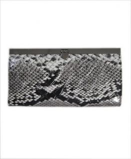 BG Faux Snake Skin Leather Purse Clutch , Gray Clothing