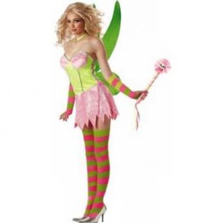 Tinkerbell Fairy (Pink/Green) Adult Costume Size 6 8 Small