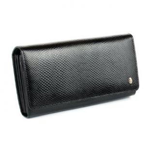 Anthoni Crown Ladies Leather Wallet Varan Design Black