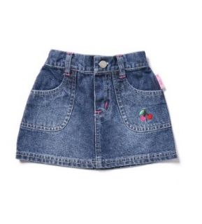 Sweet and Soft Baby Blue Jeans Mini Skirt Cherries, 12