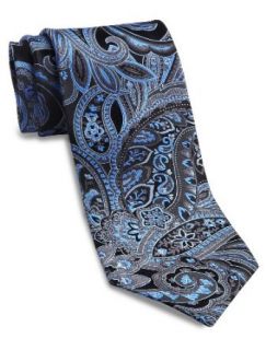 Geoffrey Beene Big & Tall Charcoal Paisley Silk Tie