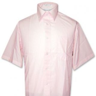 Mens Short Sleeve PINK Color Dress Shirt Clothing
