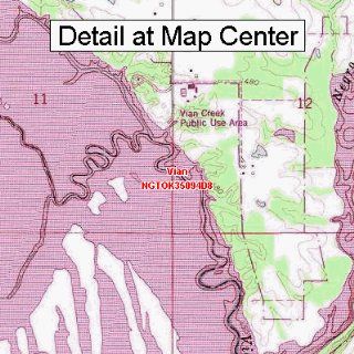 USGS Topographic Quadrangle Map   Vian, Oklahoma (Folded