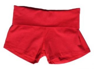 KYS LOVE Yoga Foldover Shorts (Medium, Red) Clothing