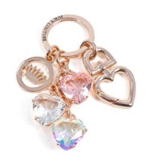 Juicy Coutture Rose Gold Crystal Pave Colorful Heart Key