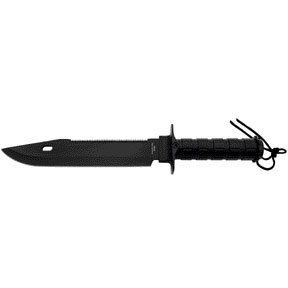 Black Ultimate Survival Knife 15 W/ Compass Sports