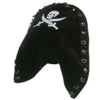 Velvet Pirate Hat   Silver Skull W40S20A Clothing