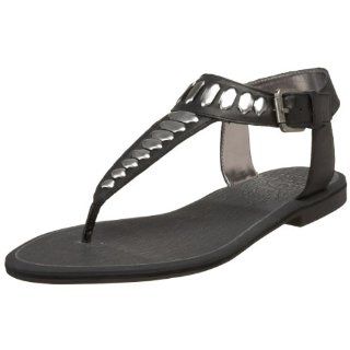 West Womens Caselli Thong Sandal,Black/Silver Leather,6.5 M US Shoes