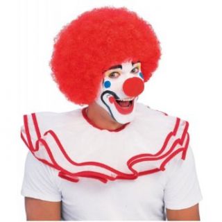 Clown Afro Wig   White, Red and Black (Red) Clothing