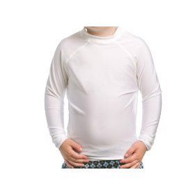 Toddler SPF 50+ White Long Sleeve Rash Guard Clothing