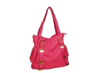 Pink Shoulder Tote Bag W/ Gold Hardware & Detachable Strap