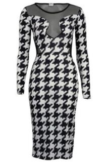 My1stWish Womens 86B Hounds Tooth Print Ladies Bodycon