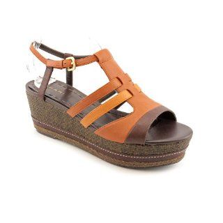 Tahari Jane Open Toe Platforms Sandals Shoes Brown Womens