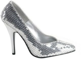 Ladies Silver Sequin Costume Shoes (Size 07) Shoes