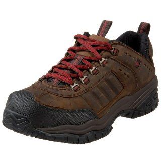 Skechers for Work Mens Descender Low Hiker,Dark Brown,7 3E US Shoes