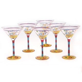 Happy Birthday 10 oz Martini Glass (Set of 6)