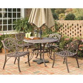 Home Styles Biscayne Cast Aluminum Bronze 5 piece 48 inch Patio Dining