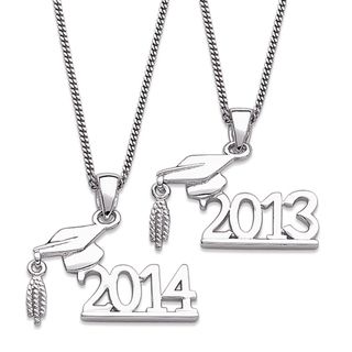 Sterling Silver Graduation 2013 or 2014 Year Necklace