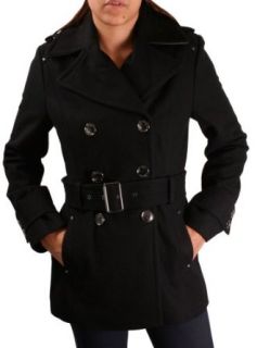 Kenneth Cole New York Melton Womens Belted Peacoat Pea