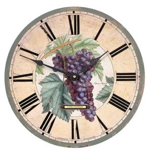 Latin Botanical Grapes 13 inch Wall Clock