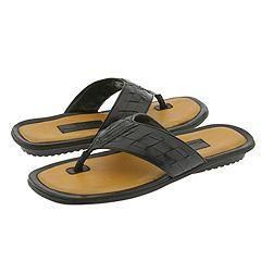 Tommy Bahama Cannes Black Leather Sandals