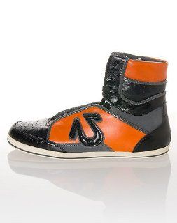 True Religion Mens Mack High Top Sneakers (Black/Orange/Grey) Shoes
