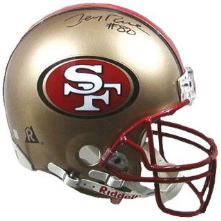 49ers Mounted Memories Autographed Pro Helmet ( Rice