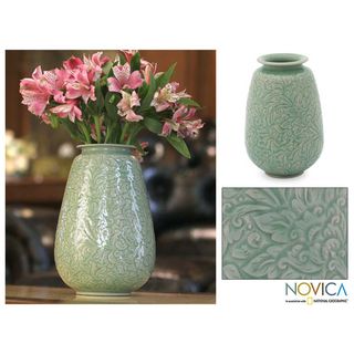 Celadon Ceramic Divine Profusion Vase (Thailand)
