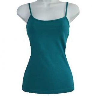 Teal Blue Cotton & Spandex Stretch Ladies Cami Top Size